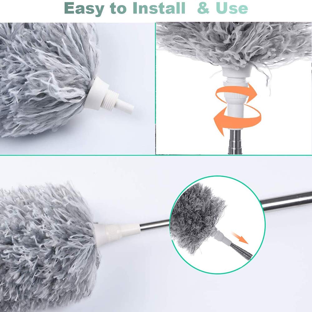 Microfiber Dusters for Cleaning, Telescoping Feather Duster with 100 inches Extendable Handle Pole, Dusting Cleaning Tools for Cleaning High Ceiling, Ceiling Fan, Blinds, Cobwebs, Furniture, Cars Microfiber Dusters for Cleaning, Telescoping Feather Duster with 100 inches Extendable Handle Pole, Dusting Cleaning Tools for Cleaning High Ceiling, Ceiling Fan, Blinds, Cobwebs, Furniture, Cars